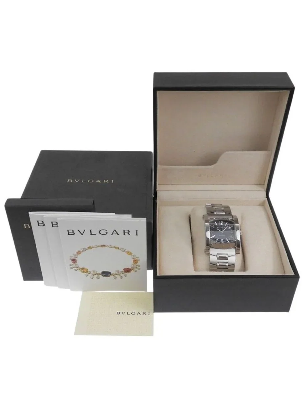 Bvlgari Assioma Stainless Steel Automatic Analog Display Black Dial Watch